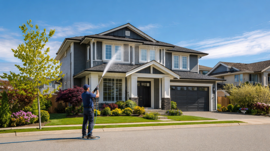 Suburban house driveway