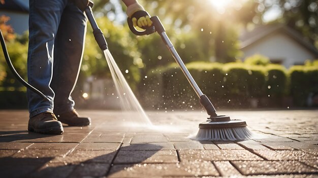 Patio pressure washing